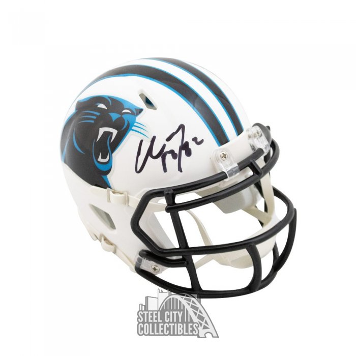 Autographed Christian McCaffrey Helmet - Flat White Full Size