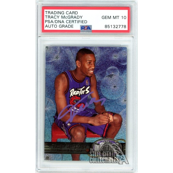 Tracy McGrady 1997-98 Skybox Metal Autograph Rookie Card #42 PSA/DNA 10 ...