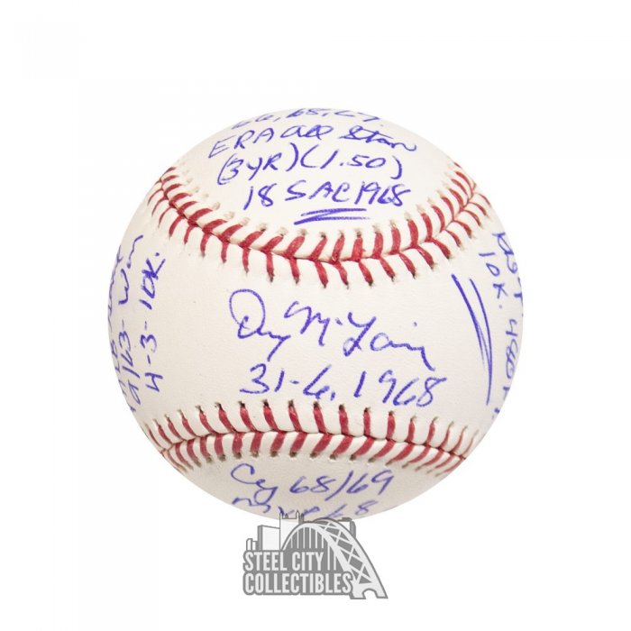 Denny Mclain Vintage Autographed Major League Authentic Hall 