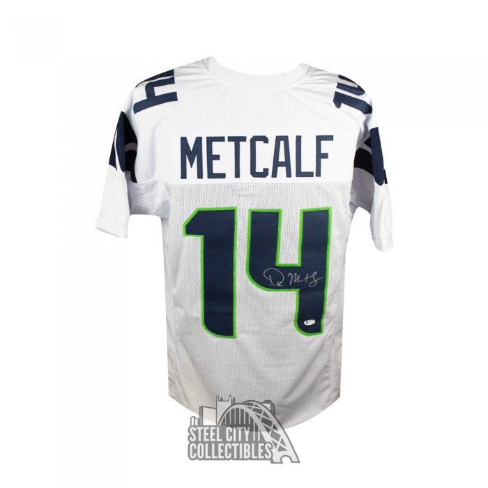 DK Metcalf Autographed Seattle Custom Blue Football Jersey - BAS