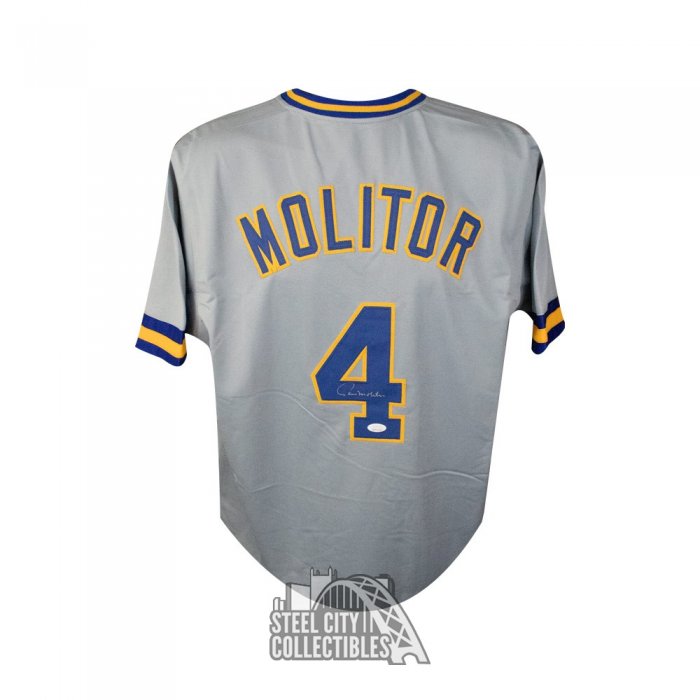 Paul Molitor Signed Milwaukee Brewers Custom Jersey (JSA Witness COA)
