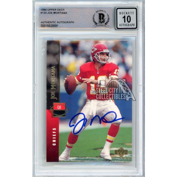 Joe Montana Signed 1997 Upper Deck Legends #178 Trading Card BAS 10 Slab –  Denver Autographs