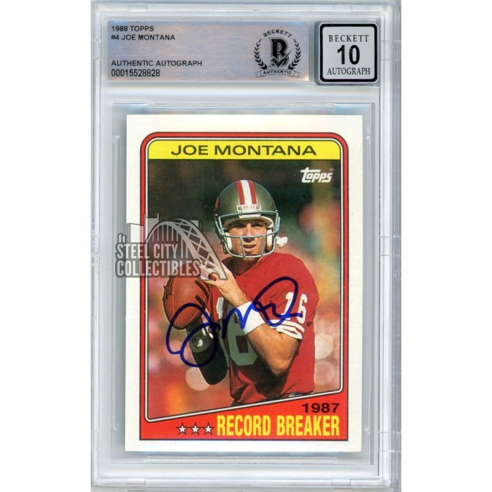 : Joe Montana Football Card (San Francisco 49ers) 1988 Topps  Record Breaker #4 : Collectibles & Fine Art