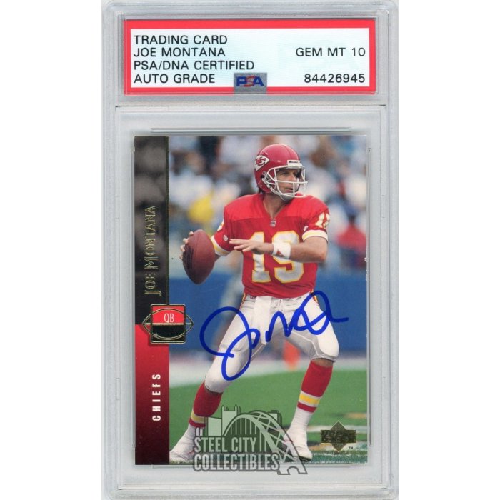 1994 Fleer #226 Joe Montana Auto Kansas City Chiefs BAS Autograph 10