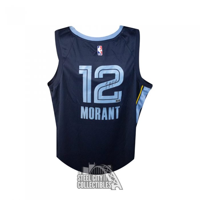 Ja Morant Autographed Memphis Custom Black Basketball Jersey - BAS