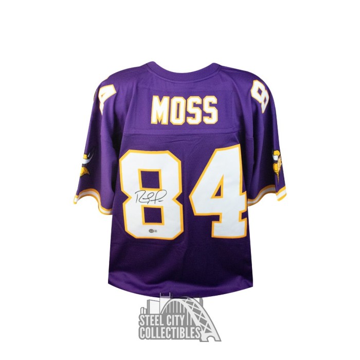 Randy Moss Autographed New England Patriots Mitchell & Ness Football Jersey  BAS