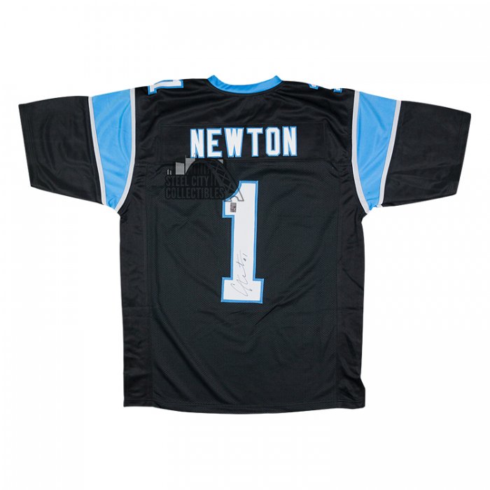 Cam Newton Autographed Carolina Black Custom Jersey GT Sports Marketing COA Steel City Collectibles