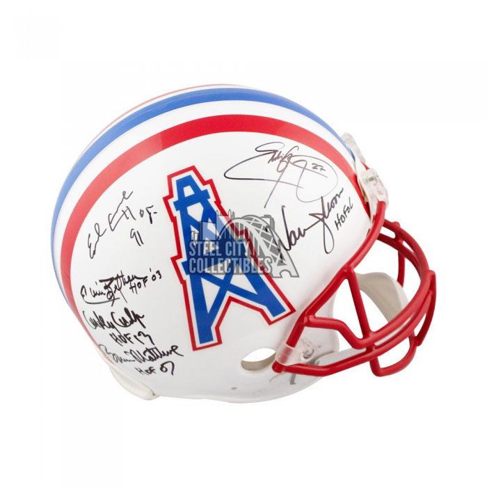 Houston Oilers Greats Autographed Proline Full-Size Football Helmet - BAS  COA (Gray Facemask)