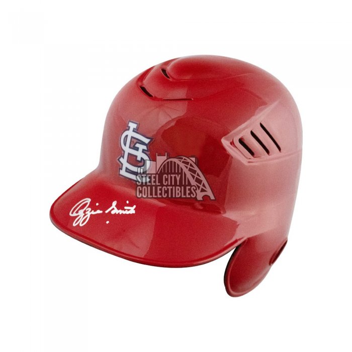 Ozzie Smith Autographed Hand Signed St. Louis Cardinals Mini Batting Helmet  with HOF Inscription - BAS