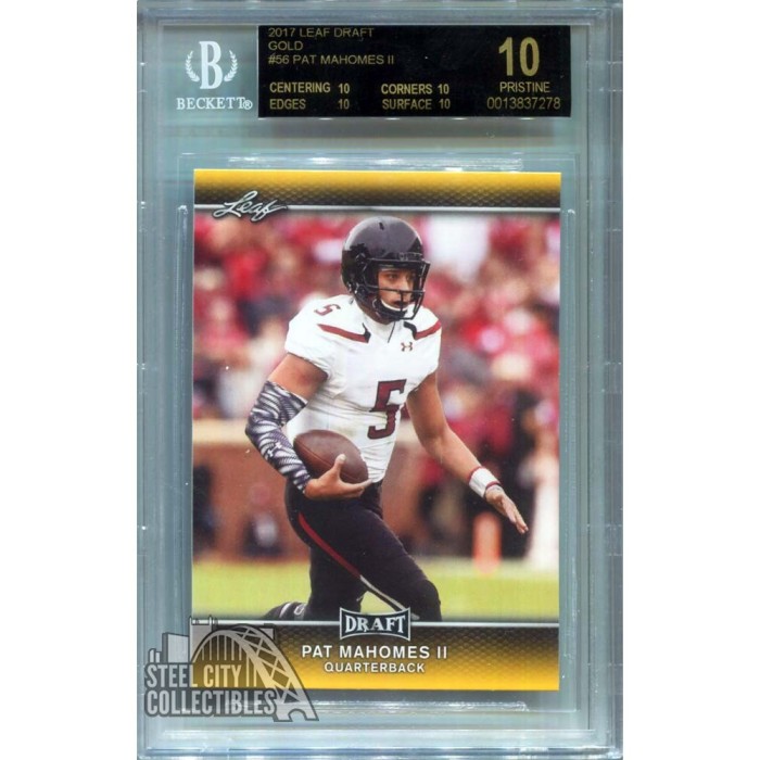 Patrick Mahomes Kansas City Chiefs 2017 Leaf Limited Edition Rookie #13  Card (BGS 9.5)