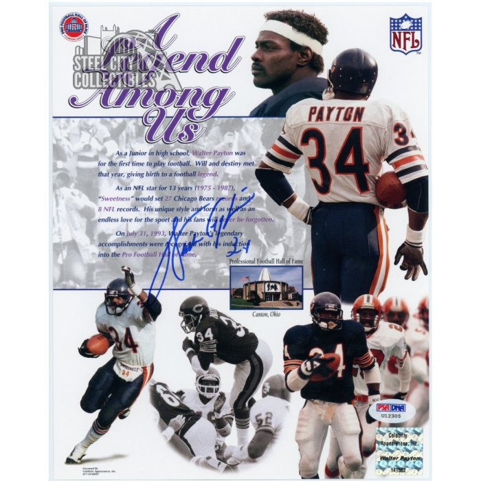 Walter Payton Autographed Chicago Bears 8x10 Photo - PSA/DNA LOA ...