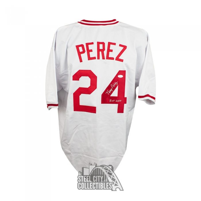 Tony Perez Signed Cincinnati Reds Custom Jersey (JSA Witness COA