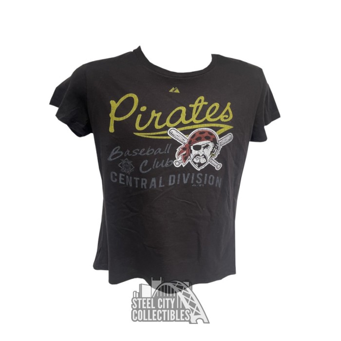 Pittsburgh Pirates Majestic Women's Black Watermark T-Shirt