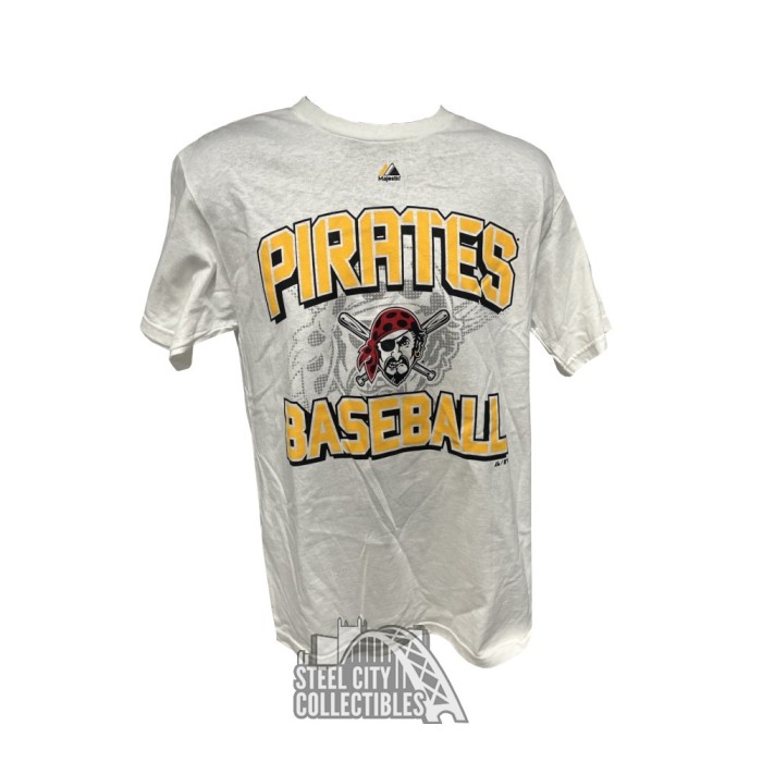 Pittsburgh Pirates Majestic MLB Soft Density Logo Gray T-Shirt
