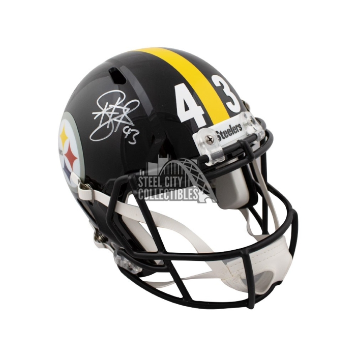 TROY POLAMALU PITTSBURGH STEELERS SIGNED ECLIPSE FULL SIZE AUTHENTIC HELMET  JSA