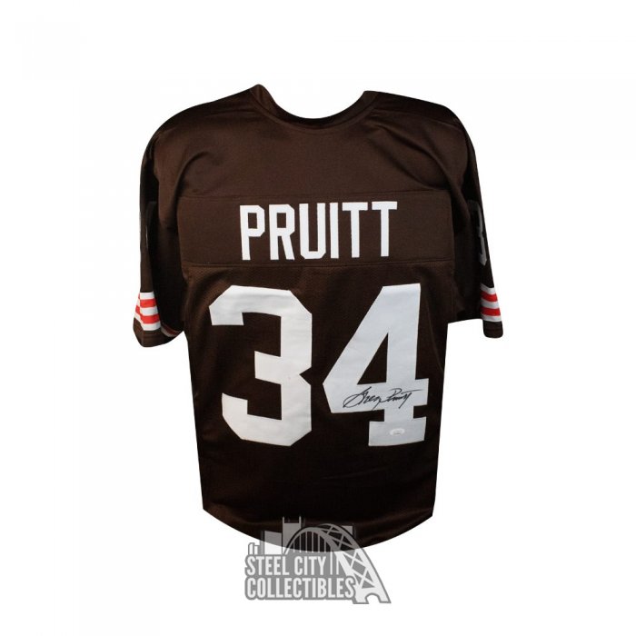 Ohio Sports Group Greg Pruitt Cleveland Browns Autographed White Custom Jersey w/ 5X Pro Bowl Inscription - Beckett Authentic