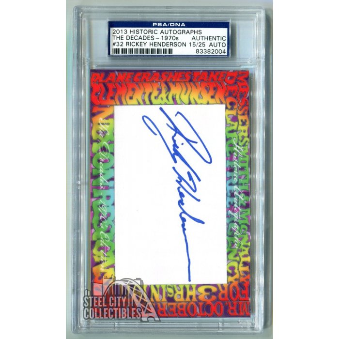 Rickey Henderson 2013 Historic Autographs Decades 1970s Cut Signature ...