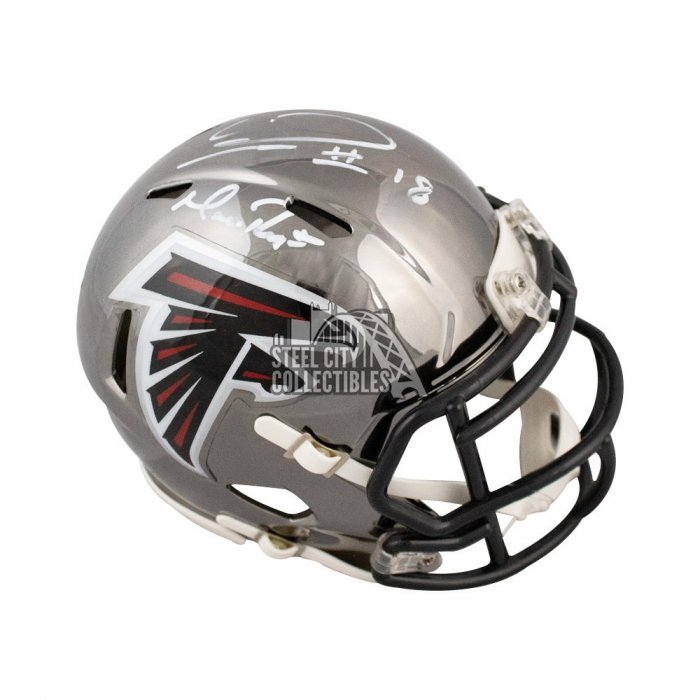 Calvin Ridley & Matt Ryan Signed ICE Mini-Helmet BAS