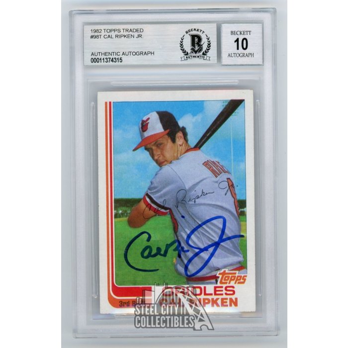 Cal Ripken Jr Autographed 1982 Topps Traded Autograph Auto Card #98T ...