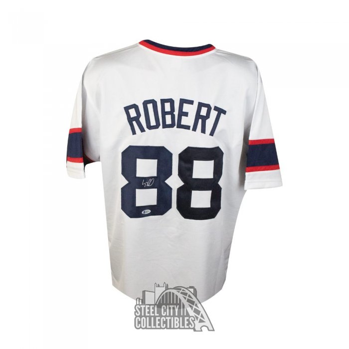 Luis Robert Autographed Chicago Custom Stripes Baseball Jersey - BAS COA