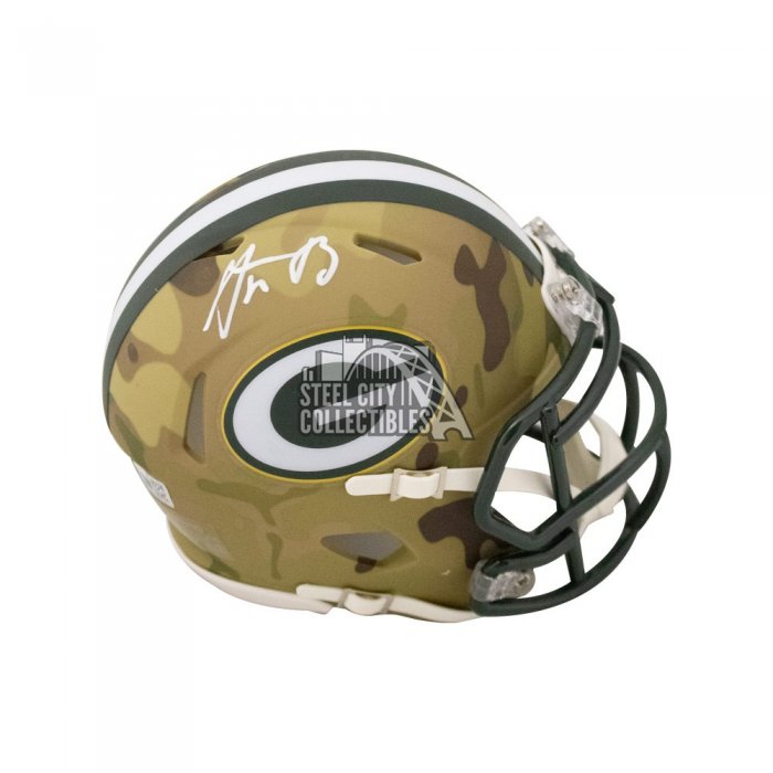 : Aaron Rodgers Green Bay Packers Autographed Riddell Camo  Alternate Speed Replica Helmet - Autographed NFL Helmets : Collectibles &  Fine Art