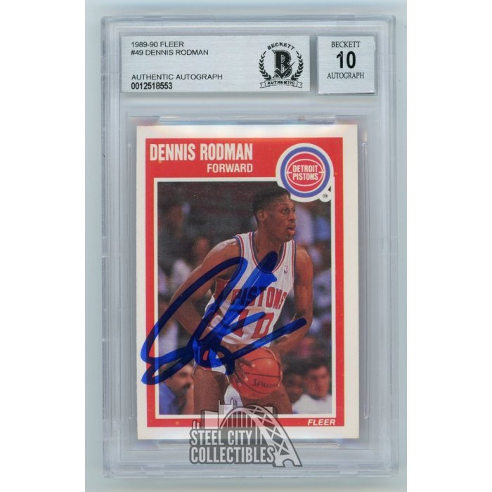 Dennis Rodman Autographed 1998-99 Fleer Tradition Card #139 Chicago Bulls  Beckett BAS #13020799 - Mill Creek Sports