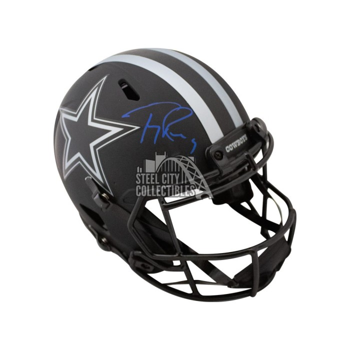 Tony Romo Autographed Cowboys Flat White Replica Full-Size Football Helmet  - BAS COA