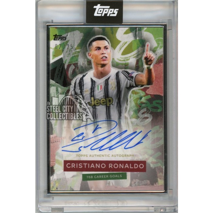 Cristiano Ronaldo 2021 Topps Soccer Framed Autograph Card 02/25