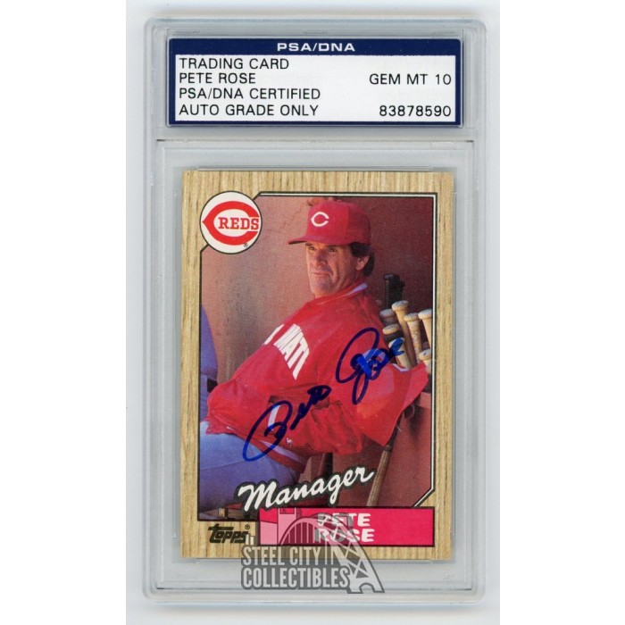 Pete Rose Autographed 1964 Topps Card #125 Cincinnati Reds PSA 7 Auto Grade  Gem Mint 10 Only 1 Graded Higher PSA/DNA #71809363