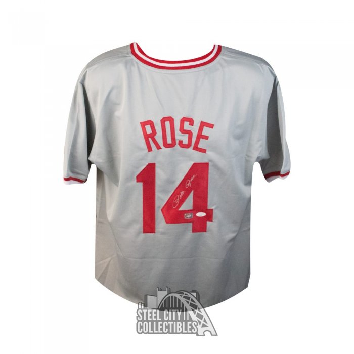 Pete Rose Autographed Signed Cincinnati Baseball Jersey Inscribed 9x JSA  ITP at 's Sports Collectibles Store