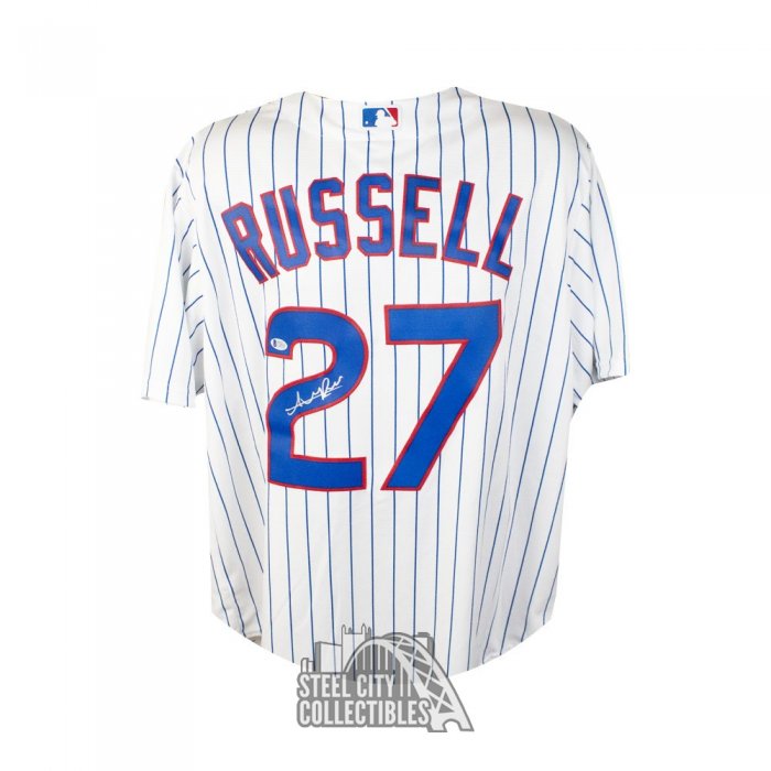 Chicago Cubs Addison Russell Autographed White Jersey Beckett BAS