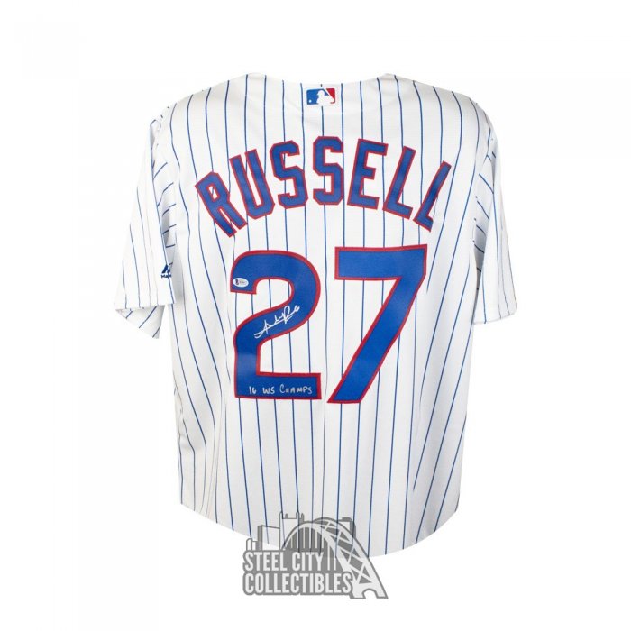 Addison Russell Autographed Jersey - 2016 WS Majestic Fanatics ZZ0068939