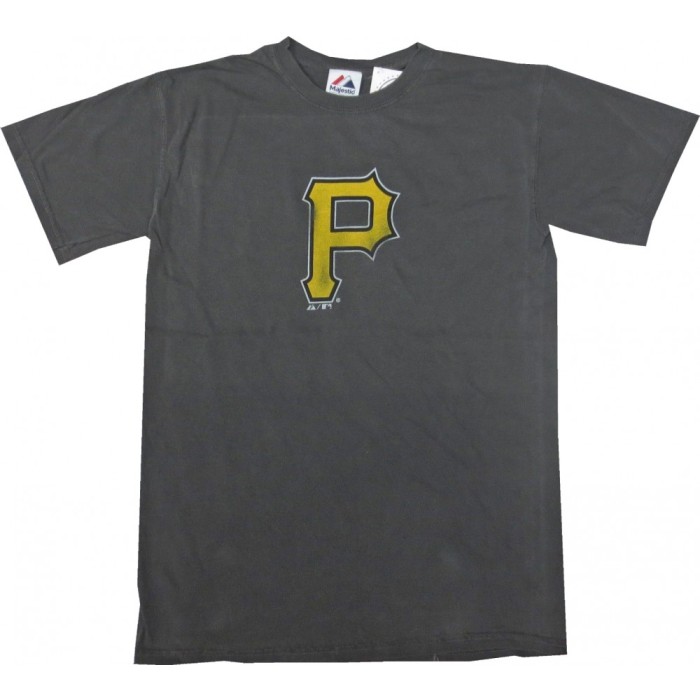 Next Play Tees Pittsburgh Pirates Retro 4 Logo MLB Baseball Heather Gray Sublimated T-Shirt Large