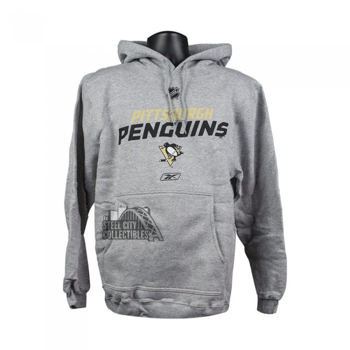 Pittsburgh Penguins NHL Reebok Black Hooded Fleece Sweatshirt
