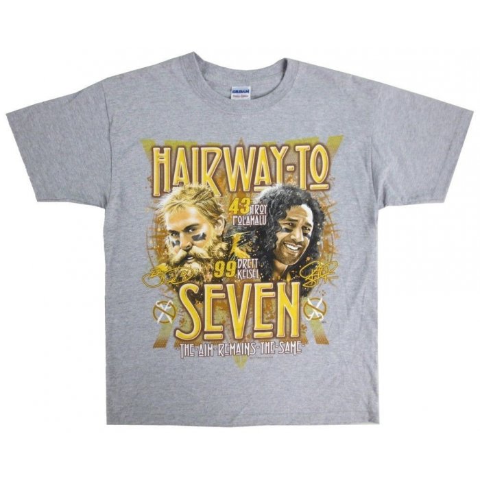 Hairway to Seven Shirt Polamalu Keisel T-Shirt YM NFL Pittsburgh Steelers  New