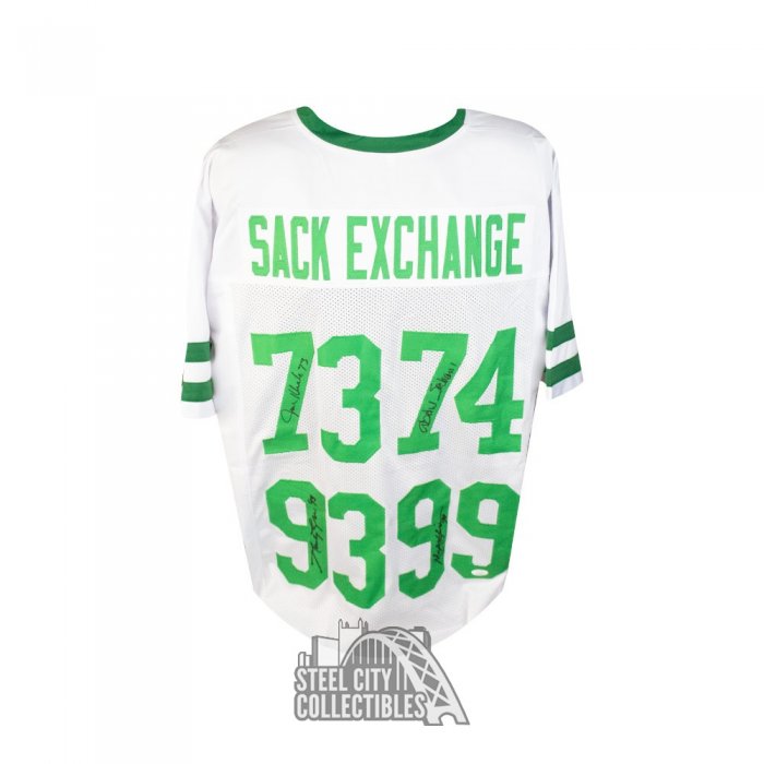 New York Sack Exchange Autographed Custom Green Football Jersey - JSA COA