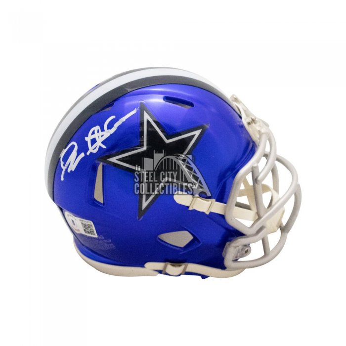 Deion Sanders Signed Cowboys Full-Size Custom Matte Blue Helmet