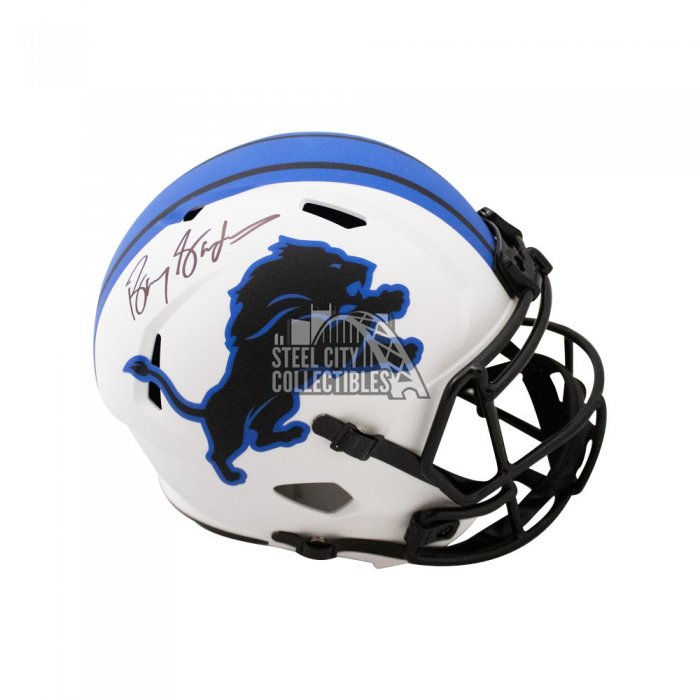 Barry Sanders HOF Autographed Detroit Lions Flat White Authentic Full-Size  Football Helmet - BAS COA