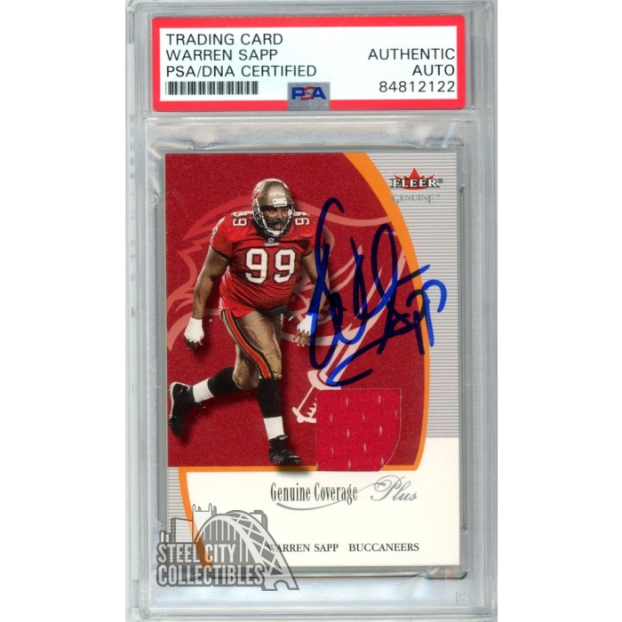 Warren Sapp 2001 Fleer Genuine Autograph Jersey Card PSA/DNA | Steel ...