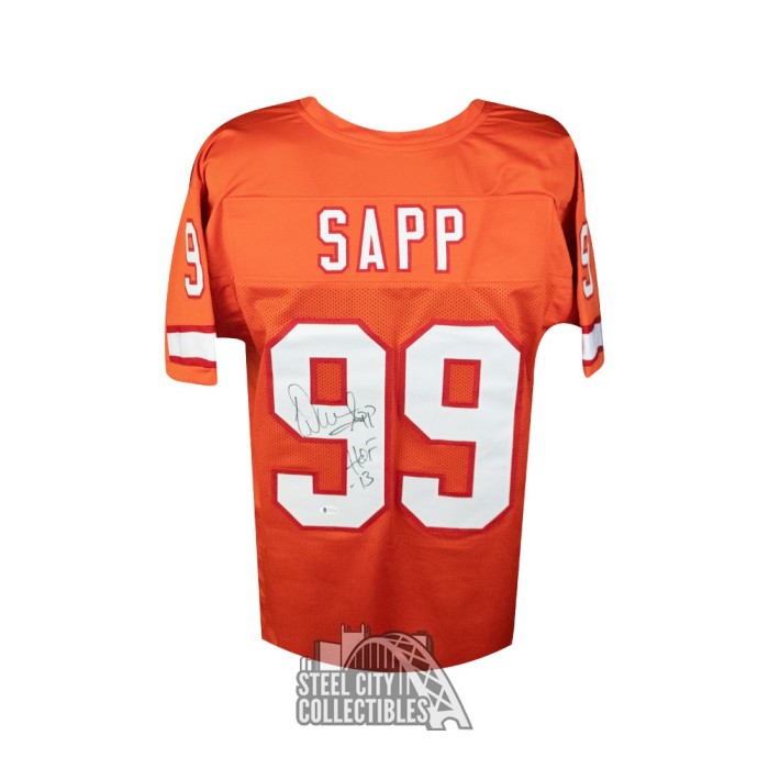 Warren Sapp HOF Autographed Tampa Bay Custom White Football Jersey - BAS