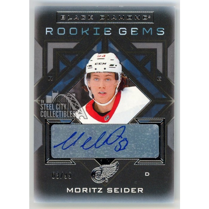 Moritz Seider 2021-22 Upper Deck Black Diamond Autograph Rookie Gems ...