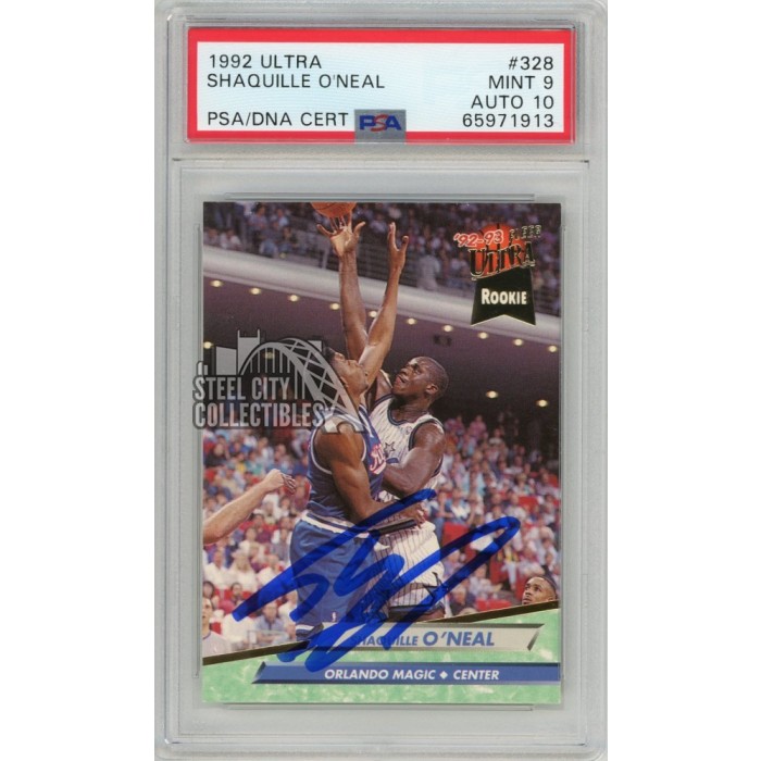 Shaquille O'Neal 1992-93 Fleer Ultra Autograph Rookie Card #328 PSA 9 ...