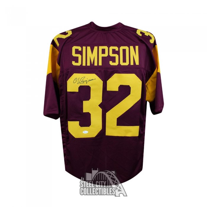 OJ SIMPSON SIGNED AUTOGRAPHED JERSEY JSA COA USC TROJANS FOOTBALL