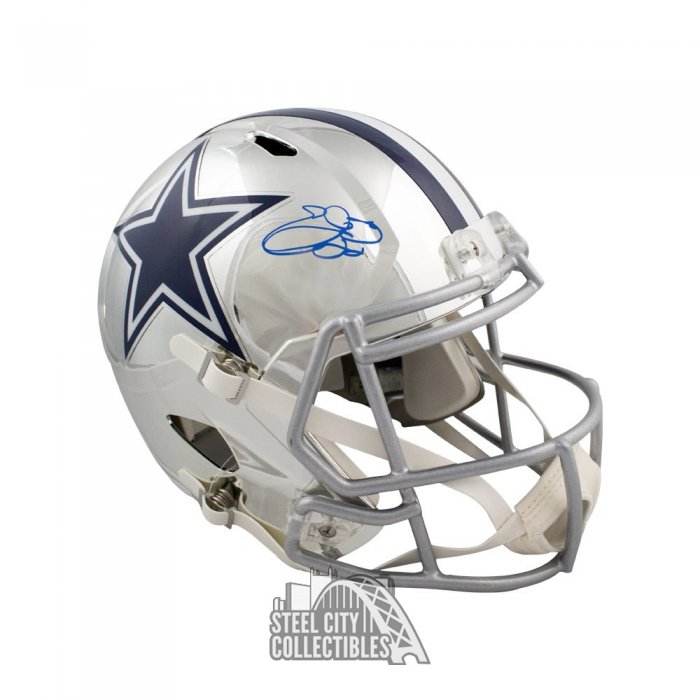 Cowboys Emmitt Smith Signed Lunar Speed Flex Full Size Helmet BAS Witnessed