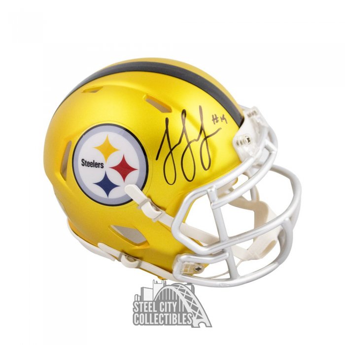 JuJu Smith-Schuster Autographed Pittsburgh Steelers Ice Mini Football  Helmet JSA