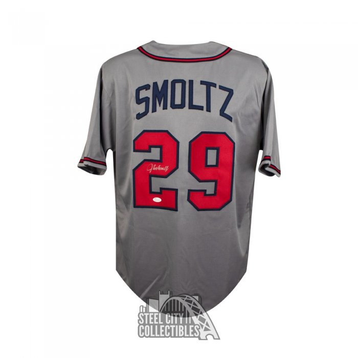 John Smoltz Signed White Custom Baseball Jersey – Schwartz Sports  Memorabilia