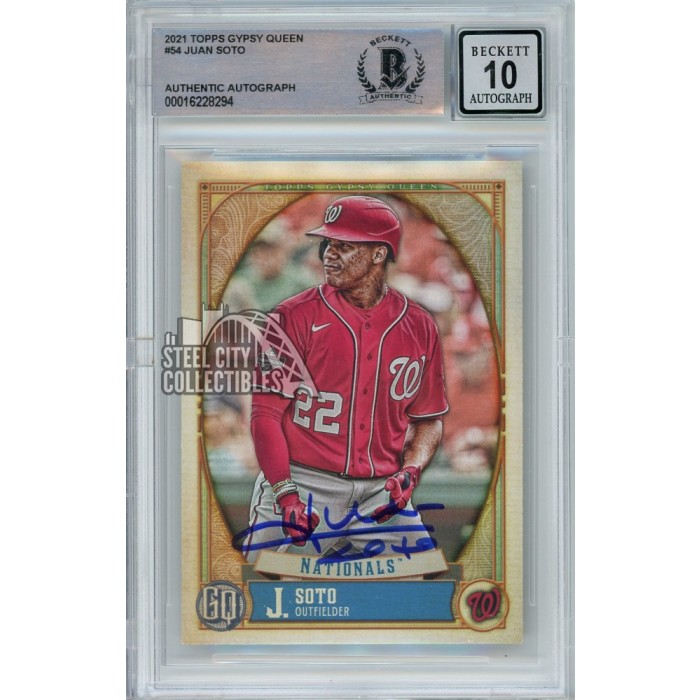 Juan Soto 2021 Topps Gypsy Queen Autograph Card #54 BAS 10 | Steel City ...