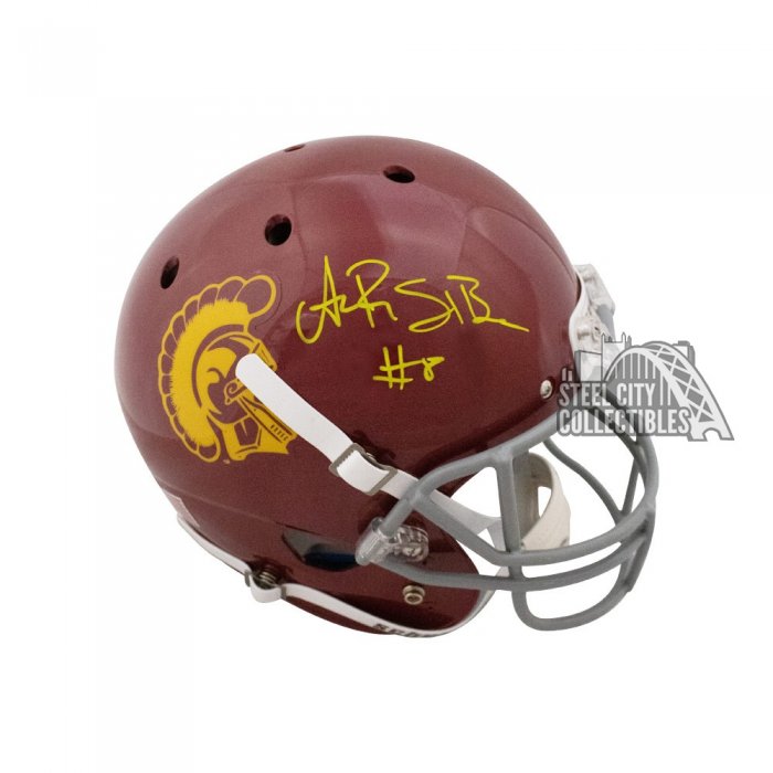 Amon-Ra St Brown Autographed Detroit Lions Camo Mini Football Helmet - BAS  COA