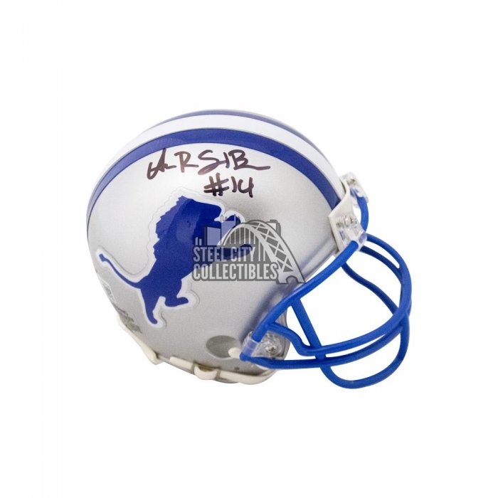 Detroit Lions CUSTOM Matte Black Stars & Stripes Mini Football Helmet