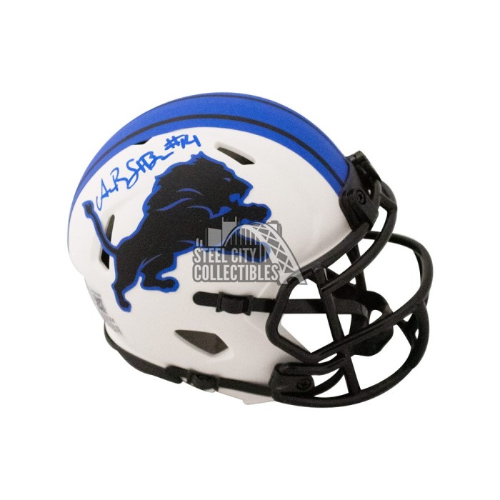 Amon-Ra St. Brown Autographed Detroit Lions Salute to Service Speed Mini  Helmet - Detroit City Sports